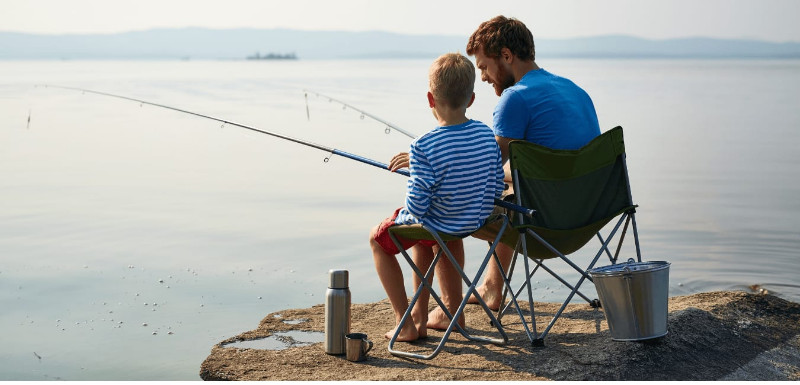 Father and son fishing